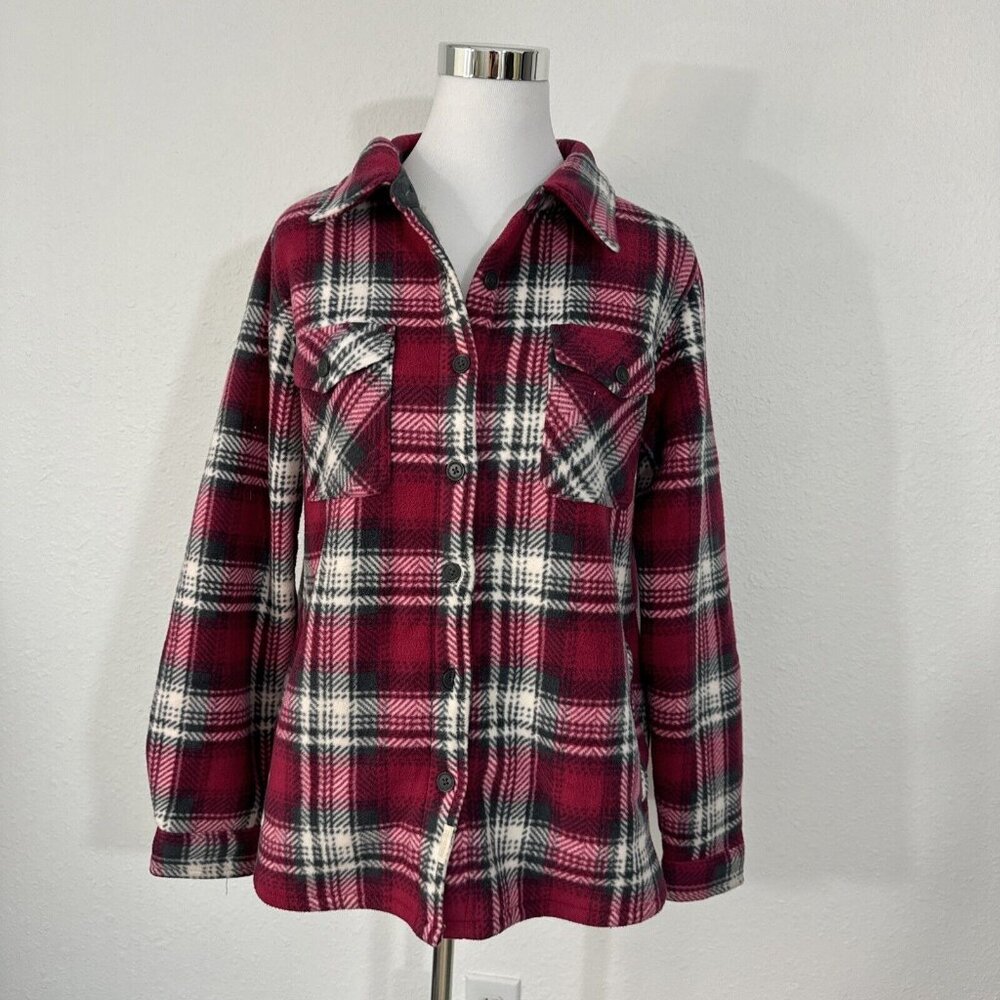 Soho Threads Women’s Jacket M Soft Sherpa Plaid Lined Flannel